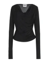 Moschino Jeans Woman Top Black Size 4 Viscose In Black