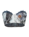 Moschino Jeans Woman Top Blue Size 6 Viscose, Elastane In Blue