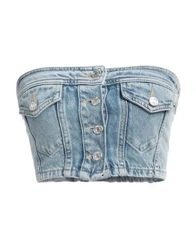 Moschino Jeans Woman Top Blue Size L Cotton