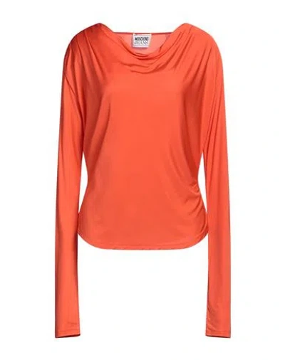 Moschino Jeans Woman Top Orange Size 10 Viscose