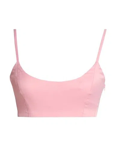Moschino Jeans Woman Top Pink Size 2 Viscose, Elastane
