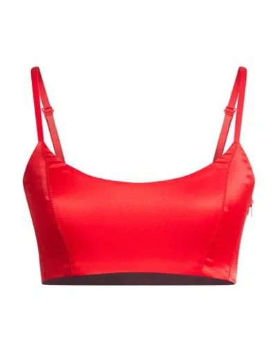 Moschino Jeans Woman Top Red Size 2 Viscose, Elastane