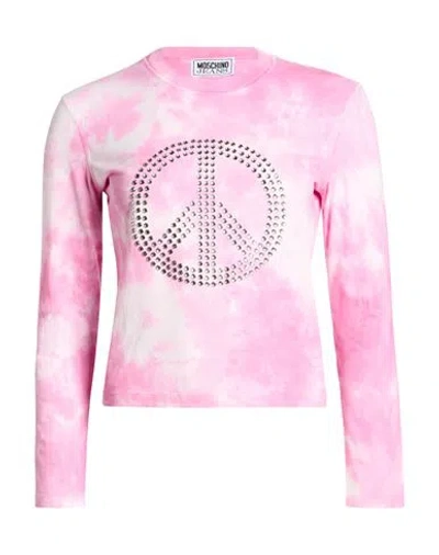 Moschino Jeans Woman T-shirt Pink Size S Cotton