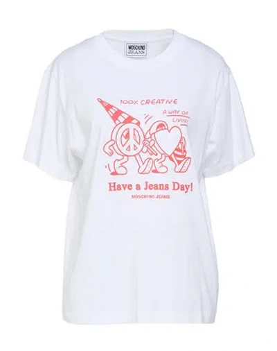 Moschino Jeans Woman T-shirt White Size Xs Cotton