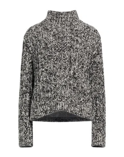 Moschino Jeans Woman Turtleneck Black Size M Polyamide, Wool, Viscose In Gray