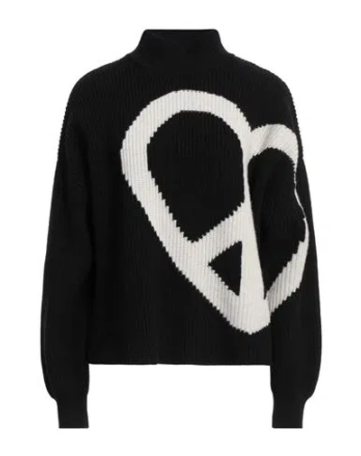 Moschino Jeans Woman Turtleneck Black Size M Wool, Viscose, Polyamide, Cashmere