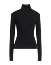 Moschino Jeans Woman Turtleneck Black Size Xl Acrylic, Virgin Wool In Black