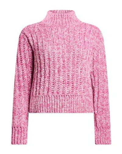 Moschino Jeans Woman Turtleneck Fuchsia Size Xs Polyamide, Wool, Viscose In Pink
