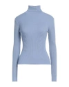 Moschino Jeans Woman Turtleneck Light Blue Size S Acrylic, Virgin Wool