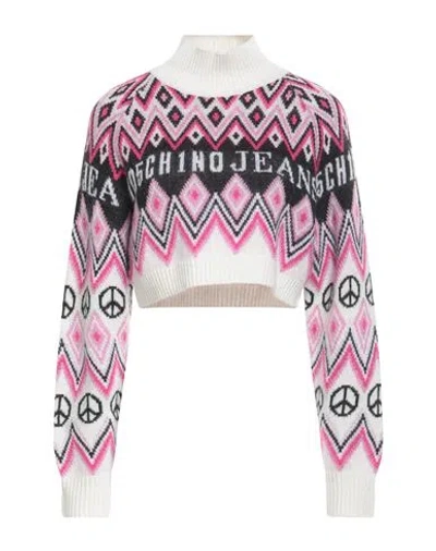 Moschino Jeans Woman Turtleneck Magenta Size L Polyamide, Viscose, Wool, Cashmere, Acrylic