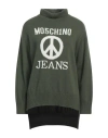 Moschino Jeans Woman Turtleneck Military Green Size M Polyamide, Viscose, Wool, Cashmere In Green
