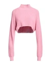 Moschino Jeans Woman Turtleneck Pink Size M Polyamide, Viscose, Wool, Cashmere In Pink