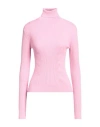 Moschino Jeans Woman Turtleneck Pink Size M Acrylic, Virgin Wool