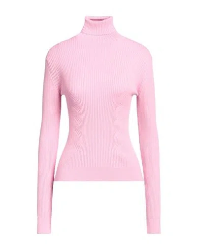 Moschino Jeans Woman Turtleneck Pink Size M Acrylic, Virgin Wool In Pink