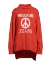 Moschino Jeans Woman Turtleneck Red Size M Polyamide, Viscose, Wool, Cashmere In Red
