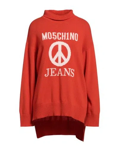 Moschino Jeans Woman Turtleneck Red Size M Polyamide, Viscose, Wool, Cashmere