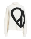 Moschino Jeans Woman Turtleneck White Size L Wool, Viscose, Polyamide, Cashmere