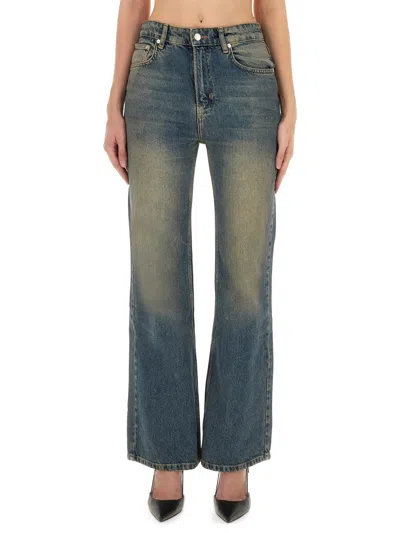 Moschino Jeans Womens Flare Fit Jeans In Blue