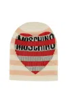 Moschino Jeans Wool Cap With Logo In Multi