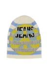 Moschino Jeans Wool Cap With Logo In Multi