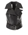MOSCHINO MOSCHINO JEANS ZIP DETAILED LEATHER GILET