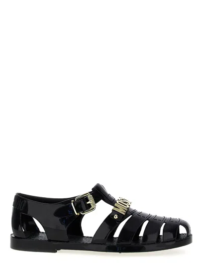 Moschino Jelly Sandals In Black