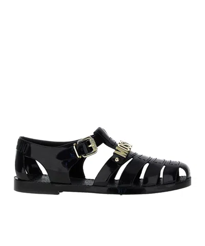 Moschino Jelly Sandals In Black