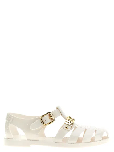 Moschino Jelly Sandals In White