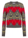 Moschino Wool Blend Pullover Smiley Grey