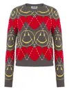 Moschino Wool Blend Pullover Smiley Grey