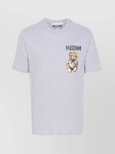 Moschino Jersey Crew Neck Graphic T-shirt In White