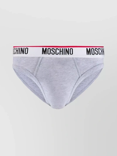 Moschino Jersey Knit Silhouette Briefs Twin-pack In Blue