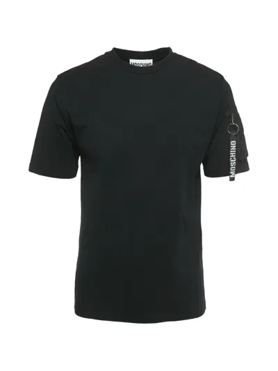 Pre-owned Moschino Jersey Pocket T-shirt In Black