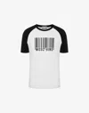 Moschino Barcode-print Cotton-blend T-shirt In White