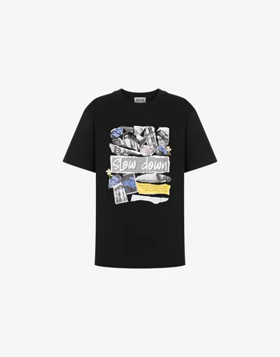 MOSCHINO JERSEY T-SHIRT PUNK PRINT