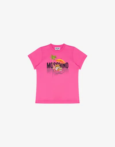 Moschino Jersey T-shirt Teddy Bear In Pink