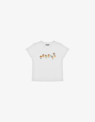 Moschino Jersey T-shirt Teddy Logo In White