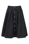 Moschino Flared High Waist Pleated Midi Skirt In Black