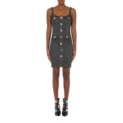 Moschino Women's Sleeveless Quilted & Bead-embellished Dress In Fantasy Print Black