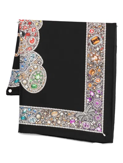 Moschino Jewel-print Scarf In Black