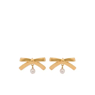 Moschino Bow-shaped Earrings In Orange