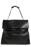 Moschino Tie Me Nappa Leather Tote Bag In Black