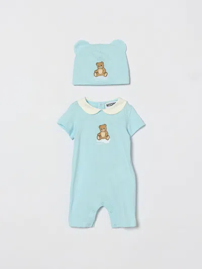 Moschino Babies'  Teddy Cotton Set In Blue