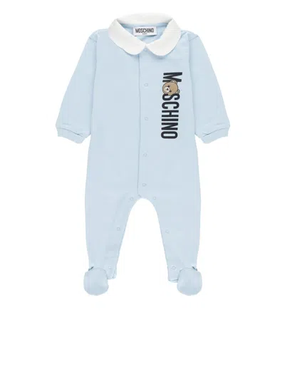 Moschino Babies' Jumpsuit With Logo In Blue