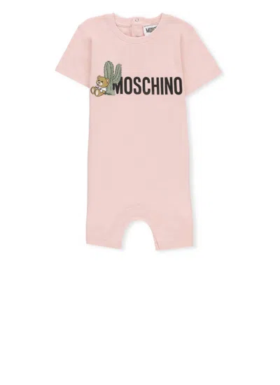 Moschino Babies' Jumpsuit With Logo In Pink