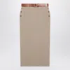 Moschino Wool Twill Skirt Tailored Twist In Neutral