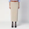 Moschino Wool Twill Skirt Tailored Twist In Neutral
