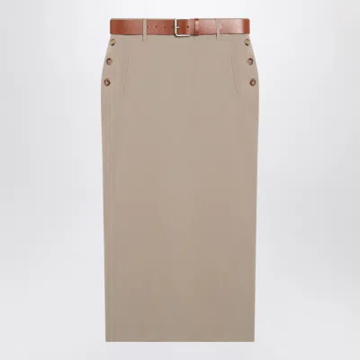 Moschino Jupe With Beige Wool Skirt In Nude