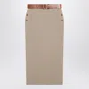 Moschino Wool Twill Skirt Tailored Twist In Neutral