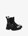 Moschino Combat Boot In Calfskin In Black